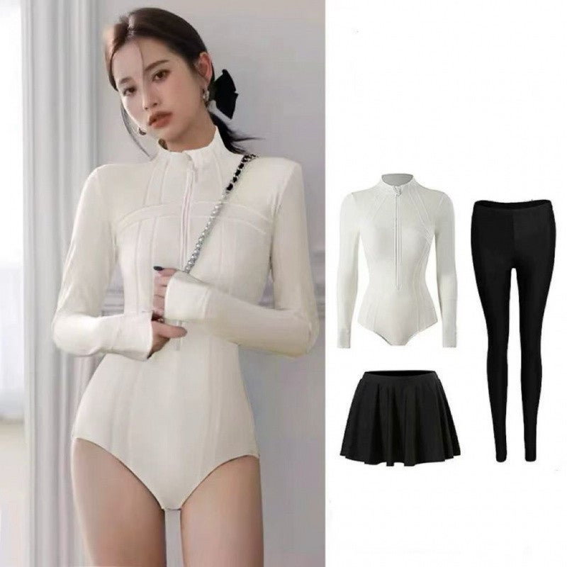 Z1A New Arrival Swimsuit Conservative Belly Covering Slim Long Sleeve Trousers Sun-Proof Quick-Drying Snorkeling Surf Diving Suit Water - Image 2